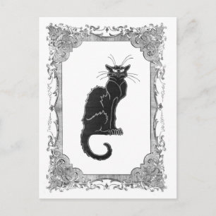 Cartão Postal Cartão-postal de Dia das Bruxas de Cat Negra