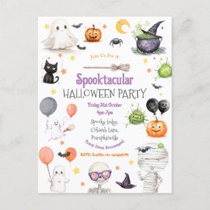 Cartão Postal Cartão-postal de Dia das Bruxas para Crianças Boni