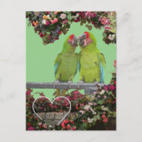 Cartão-postal de dois pontos verdes para o coração