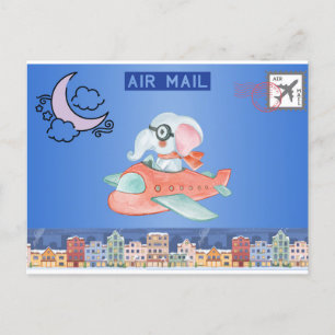 Cartão Postal Cartão-postal de elefante de airmail