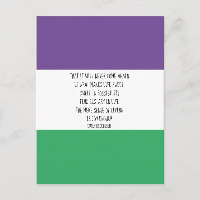 Cartão Postal Cartão-postal de Emily Dickinson (Frente)