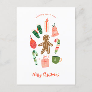 Cartão Postal Cartão-postal de Enfeites de natal ilustrado