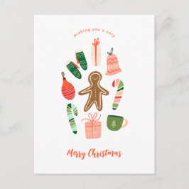 Cartão Postal Cartão-postal de Enfeites de natal ilustrado