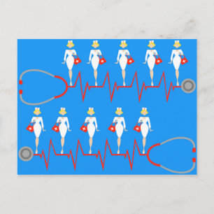 Cartão Postal Cartão-postal de enfermeiro retrô