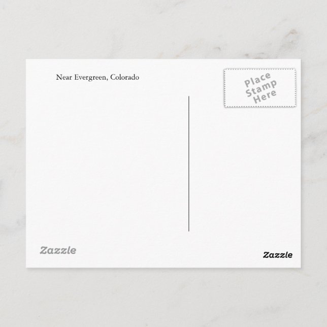 Cartão Postal Cartão-postal de Evergreen, Colorado (Verso)