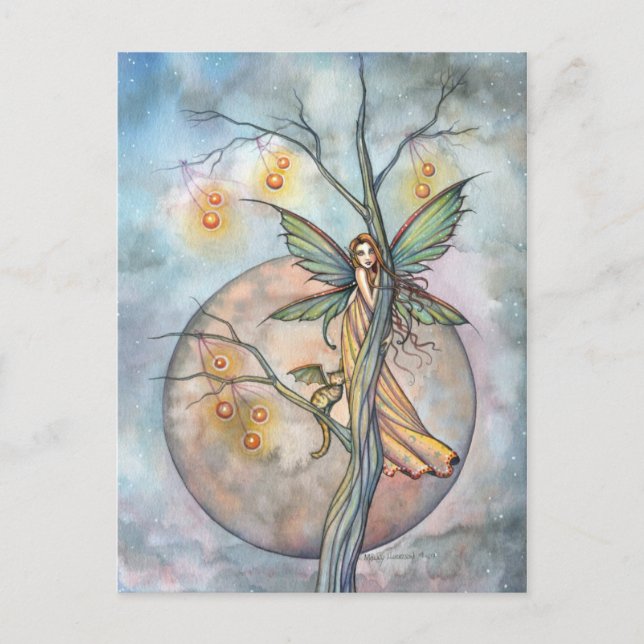 Cartão Postal Cartão-postal de Fada e Gato de Molly Harrison (Frente)