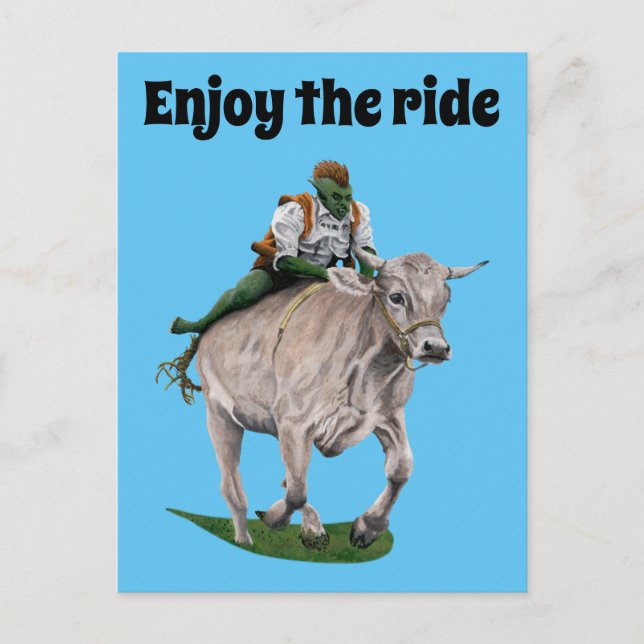 Cartão Postal Cartão-postal de fantasia de fantasia Goblin Rider (Frente)