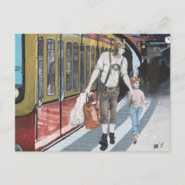 Cartão Postal Cartão-postal de fantasia fantasia do trem alemão