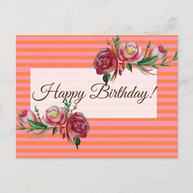 Cartão Postal Cartão-postal de Feliz Aniversário (Frente)