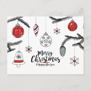 Cartão Postal Cartão-postal de Feliz Natal e Feliz ano novo