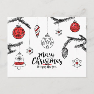 Cartão Postal Cartão-postal de Feliz Natal e Feliz ano novo