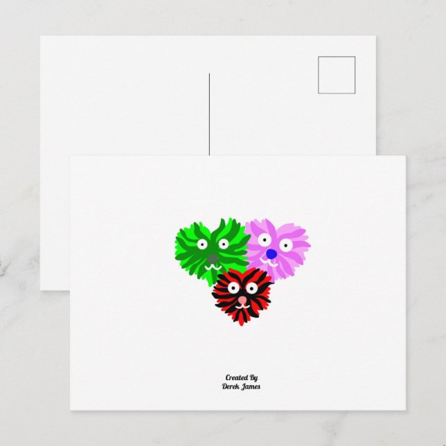 Cartão Postal Cartão-postal de Felpudos cardíacos (Frente/Verso)