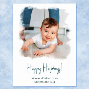 Cartão Postal Cartão-postal de Feriado Costeiro, White Watercolo