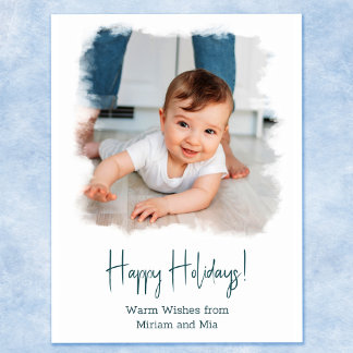 Cartão Postal Cartão-postal de Feriado Costeiro, White Watercolo