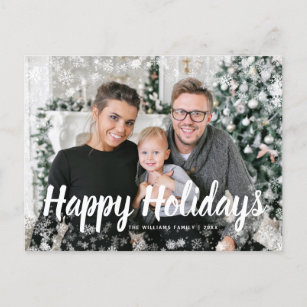 Cartão Postal Cartão-postal de feriados de fotos em neve