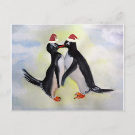 Cartão Postal Cartão-postal de férias de pinguins