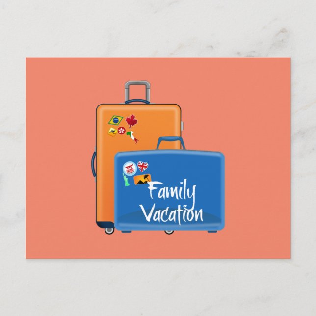 Cartão Postal Cartão-postal de Férias Familiares (Frente)