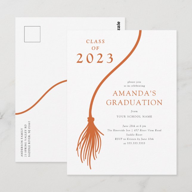 Cartão Postal Cartão-postal de Festa de formatura de Tassel Lara (Frente/Verso)