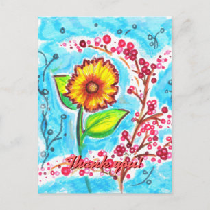 Cartão Postal Cartão-postal de Flor Divertido
