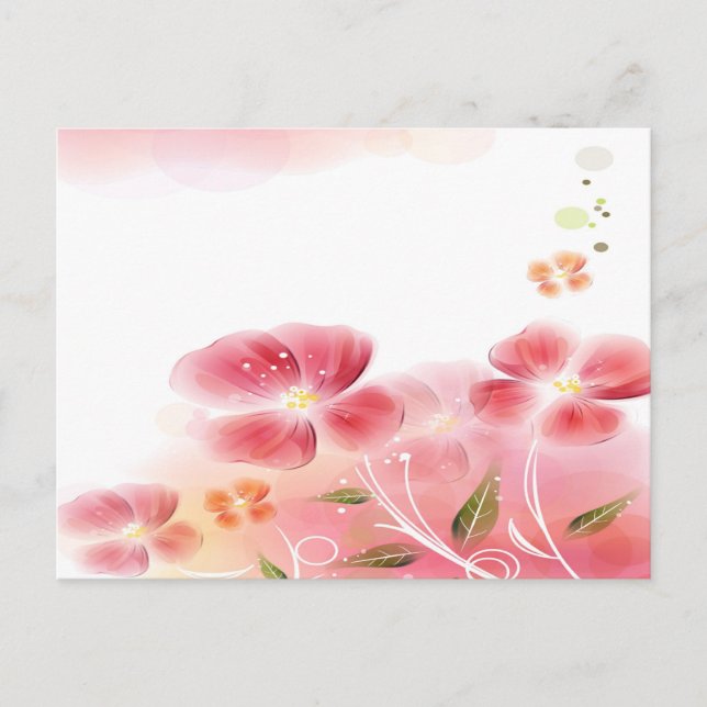 Cartão Postal Cartão-postal de Flores Rosa (Frente)