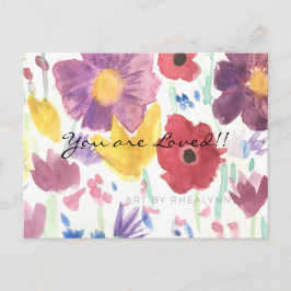 Cartão Postal Cartão-postal de flores silvestres dançantes