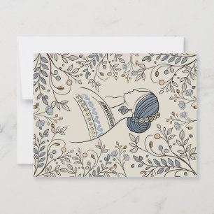 Cartão Postal Cartão-postal de Folha Ucraniano - Vintage Floral