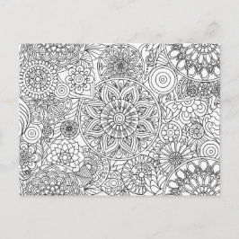 Cartão Postal Cartão-postal de Forma Mandalas para Coloração de