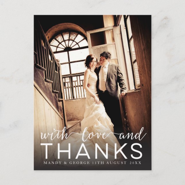 Cartão Postal Cartão-postal de fotos com amor e Obrigados (Frente)