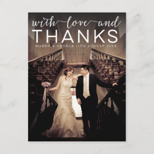 Cartão Postal Cartão-postal de fotos com amor e Obrigados