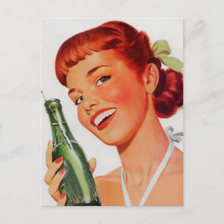 CARTÃO POSTAL CARTÃO-POSTAL DE GAROTA PIN-UP RUIVA DOS ANOS 1950