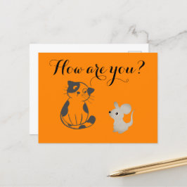 Cartão Postal Cartão-postal de gato e rato engraçado - Design Pe