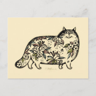 Cartão Postal Cartão-postal de gato engraçado
