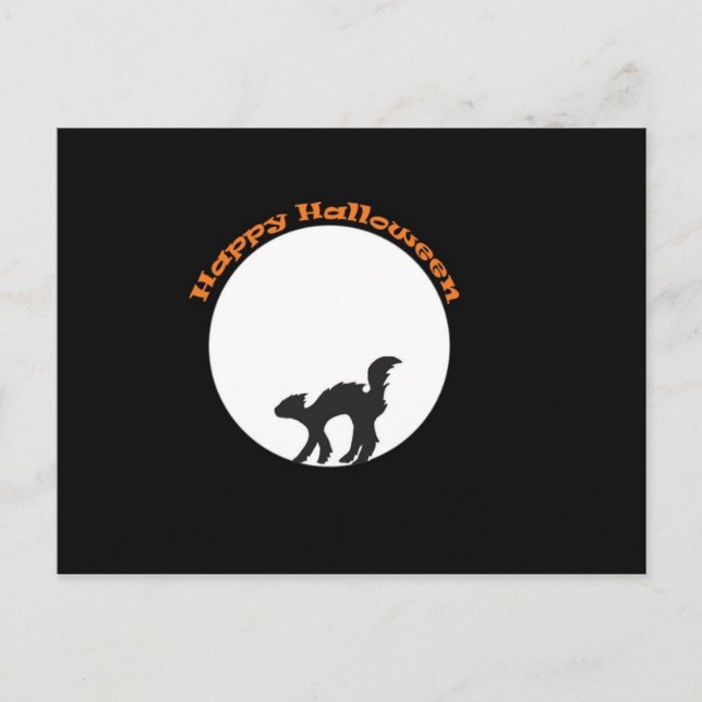 Cartão Postal Cartão-postal de gato preto (Frente)