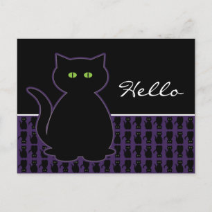Cartão Postal Cartão-postal de Gato Preto Místico