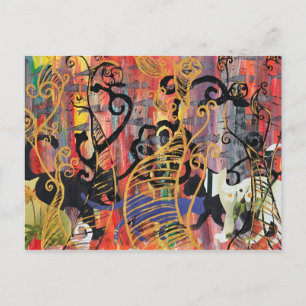 Cartão Postal Cartão-postal de Gatos Orquídeas