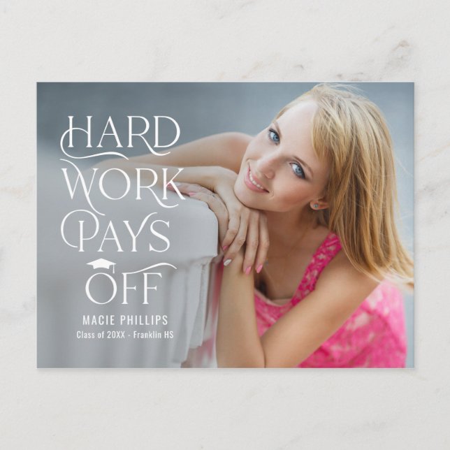 Cartão Postal Cartão-postal de Graduação de Cores Editável de Fo (Frente)