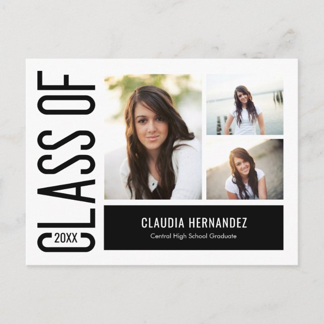 Cartão Postal Cartão-postal de graduação de cores editável simpl (Frente)