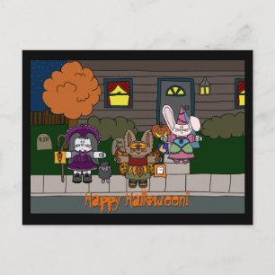 Cartão Postal Cartão-postal de Halloween Organizável com Minhoca