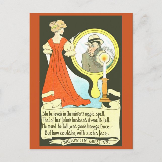 Cartão Postal Cartão-postal de Halloween para Mulheres Humor Vin (Frente)