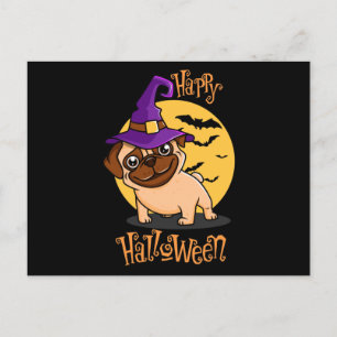 Cartão Postal Cartão-postal de Halloween Puggy
