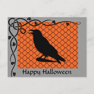 Cartão Postal Cartão-postal de Halloween Raven