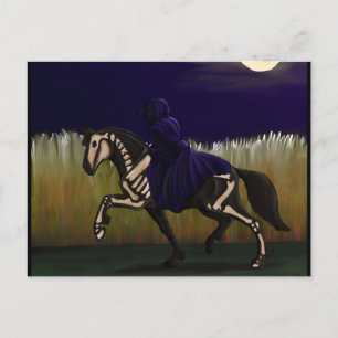 Cartão Postal Cartão-postal de Halloween Skeleton Horse & Rider