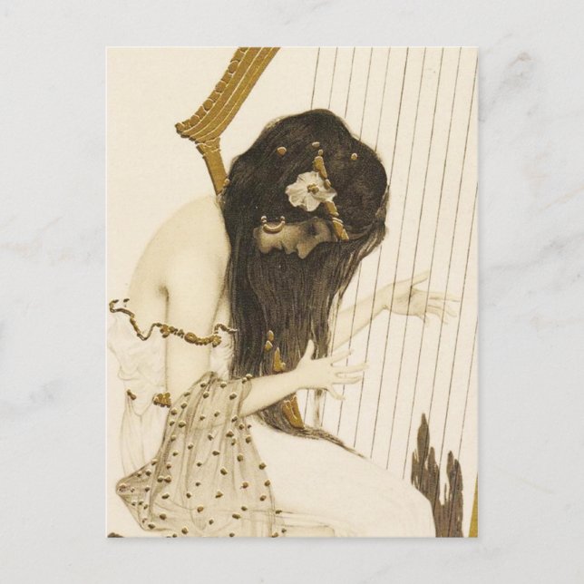 Cartão Postal Cartão-postal de Harpist Grego Vintage (Frente)