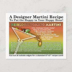 Cartão Postal Cartão-postal de Heirloom Tomato Martini