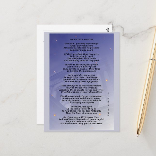 Cartão Postal Cartão-postal de Heróis Voluntários (Frente/Verso In Situ)