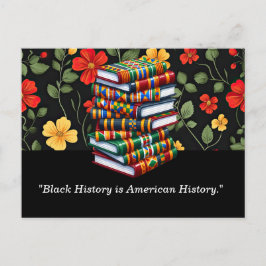 Cartão Postal Cartão-postal de Histórico Preto com Floral Vibran