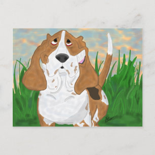 Cartão Postal Cartão-postal de Hound Basset Feliz
