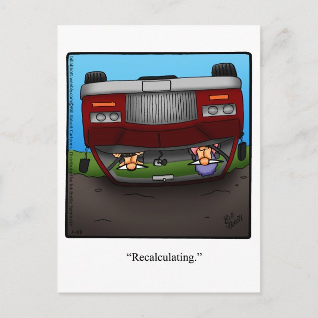 Cartão Postal Cartão-postal de humor engraçado para viagem rodov (Frente)