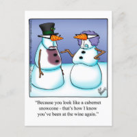 Cartão-postal de humor engraçado para vinho