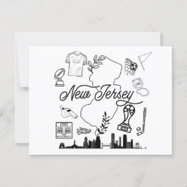 Cartão Postal Cartão-postal de Ícones Desportivos de Nova Jersey